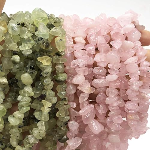 Miniatura 5 de favoramulet Cuentas con chip de cuarzo rosa de 5 a 0.315 in para la fabricación de joyas, hilo de cuentas sueltas de cristal curativo de forma