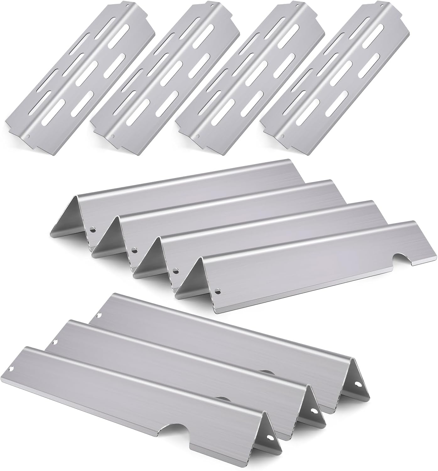 Stainless Steel Flavorizer Bars and Grill Heat Deflectors for Weber Genesis II Grill Parts, E-410, E-415, E-435, Genesis II LX E-440 Series Gas Grills, 17" Heat Plate for Weber 66686 66041