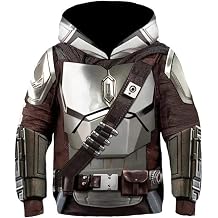 Toddler Kids Silver Hoodie Armor Print Sweatshirt for Boys Girls