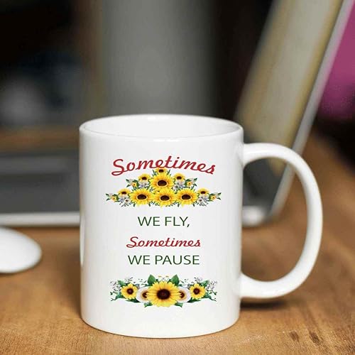 Miniatura 3 de Novelty Gift Yoga & Meditation Themed Gift for Couples, Great Wedding Present Idea - Fly Base Posture Quote on & Multicolor 11 Oz White Ceramic