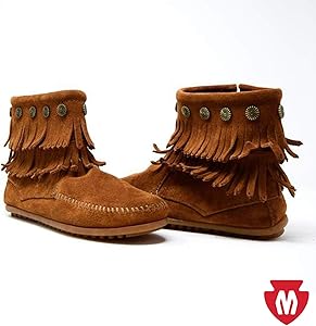 モンドリアン Amazon.com | Minnetonka Women's Double Fringe Side Zip Boot,Brown