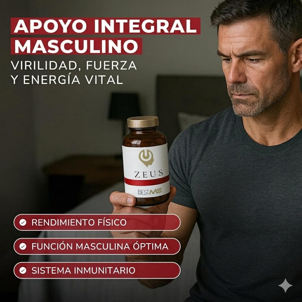 BESTME - Maca Andina, Fenogreco, Tribulus Terrestris, Ácido D-Aspártico, Ashwagandha KSM-66, Zinc, Boro y Piperina | Vitalidad, Rendimiento Muscular, Fuerza, Vigor y Energía | 60 Cápsulas (Zeus)