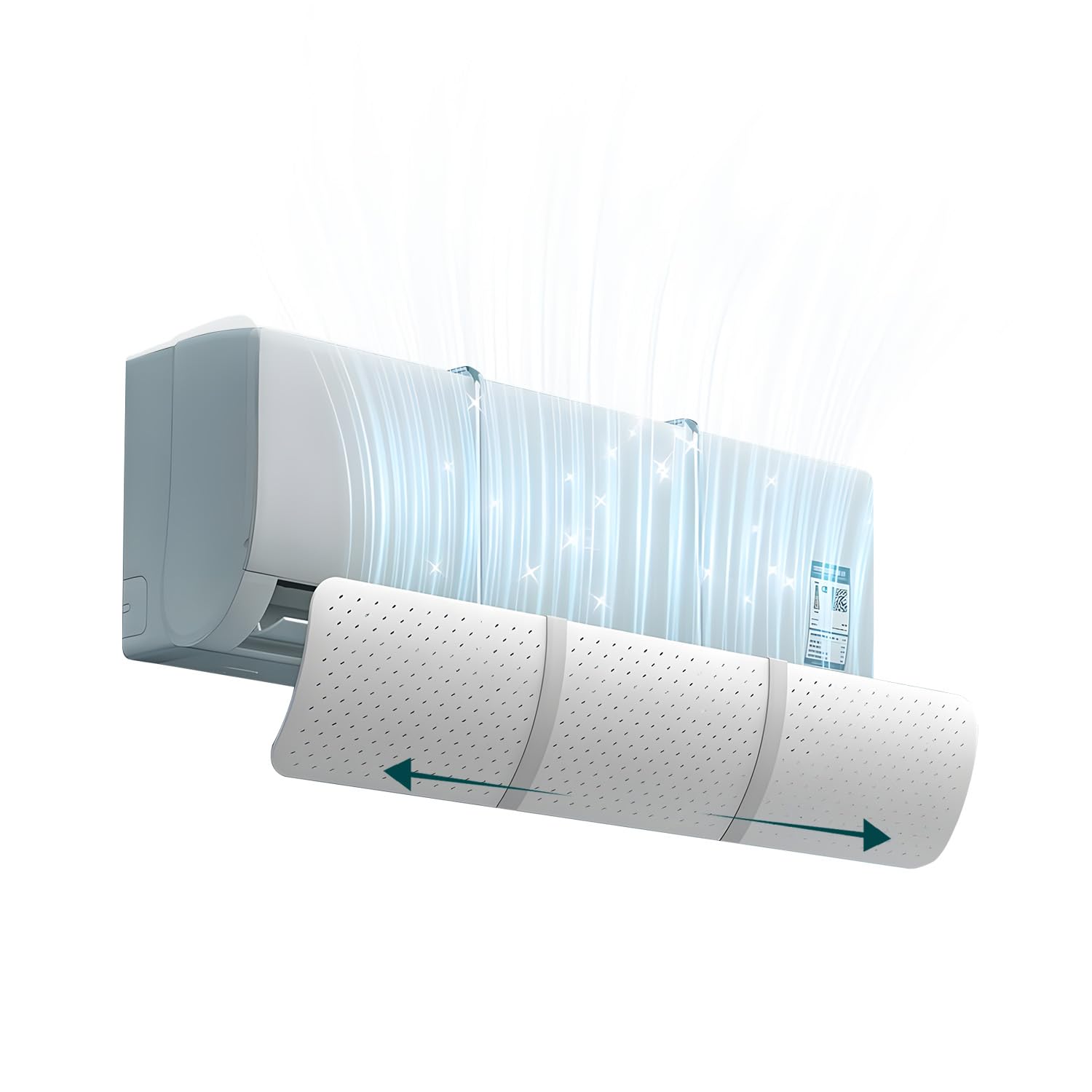Avilia - Deflettore Condizionatore Regolabile Universale da 58,5 a 93 cm per Casa e Ufficio, Installazione Facile, Orientabile, Compatibile con Telecomando, Ideale per Clima Ottimale