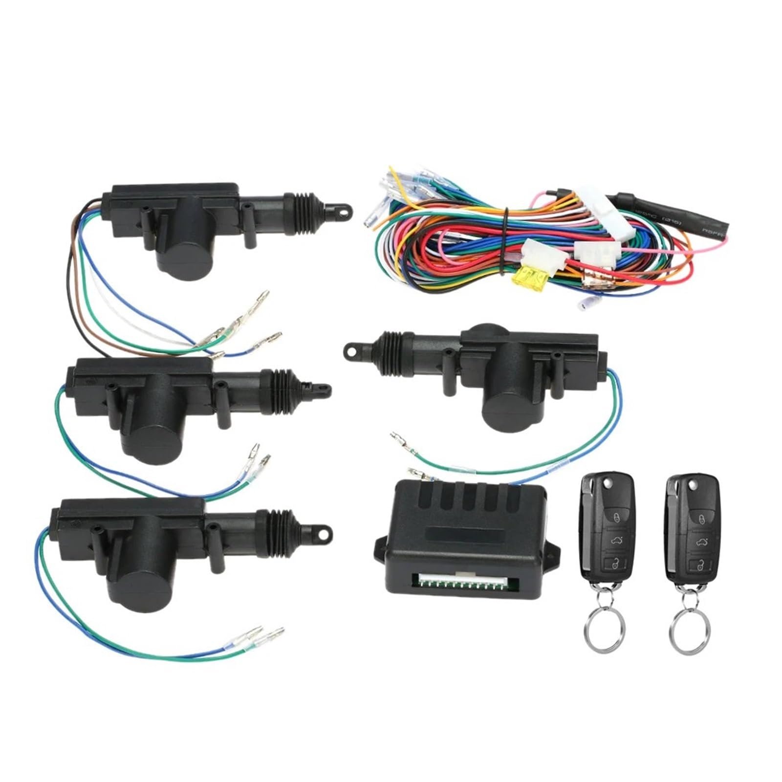 Car Door Lock Keyless Universal Entry System Remote Central Control Locking Kit with Trunk Release Button Car Central Lock Rear Tailgate Boot Lock Trunk Latch Actuator