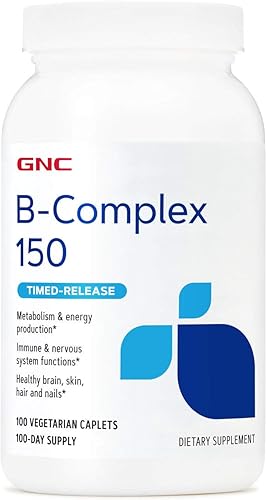 GNC B-Complex 150, Metabolismo y Producción de Energía, Liberación Temporizada, 100 unidades