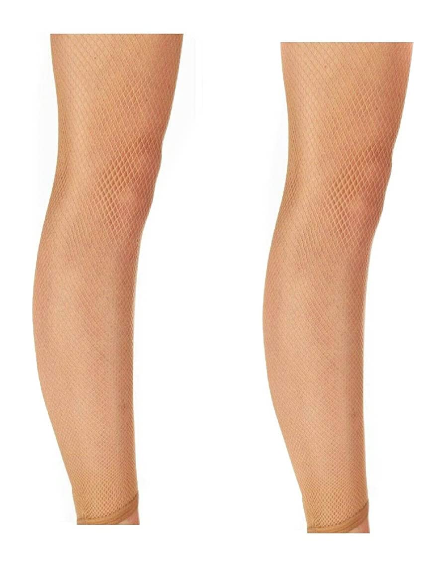 Mytoptrendz Women's Natural Mytoptrendz® Footless Tights For Dance Burlesque Fashion Fishnet Leggings (Medium) Footless Plain Cuff…