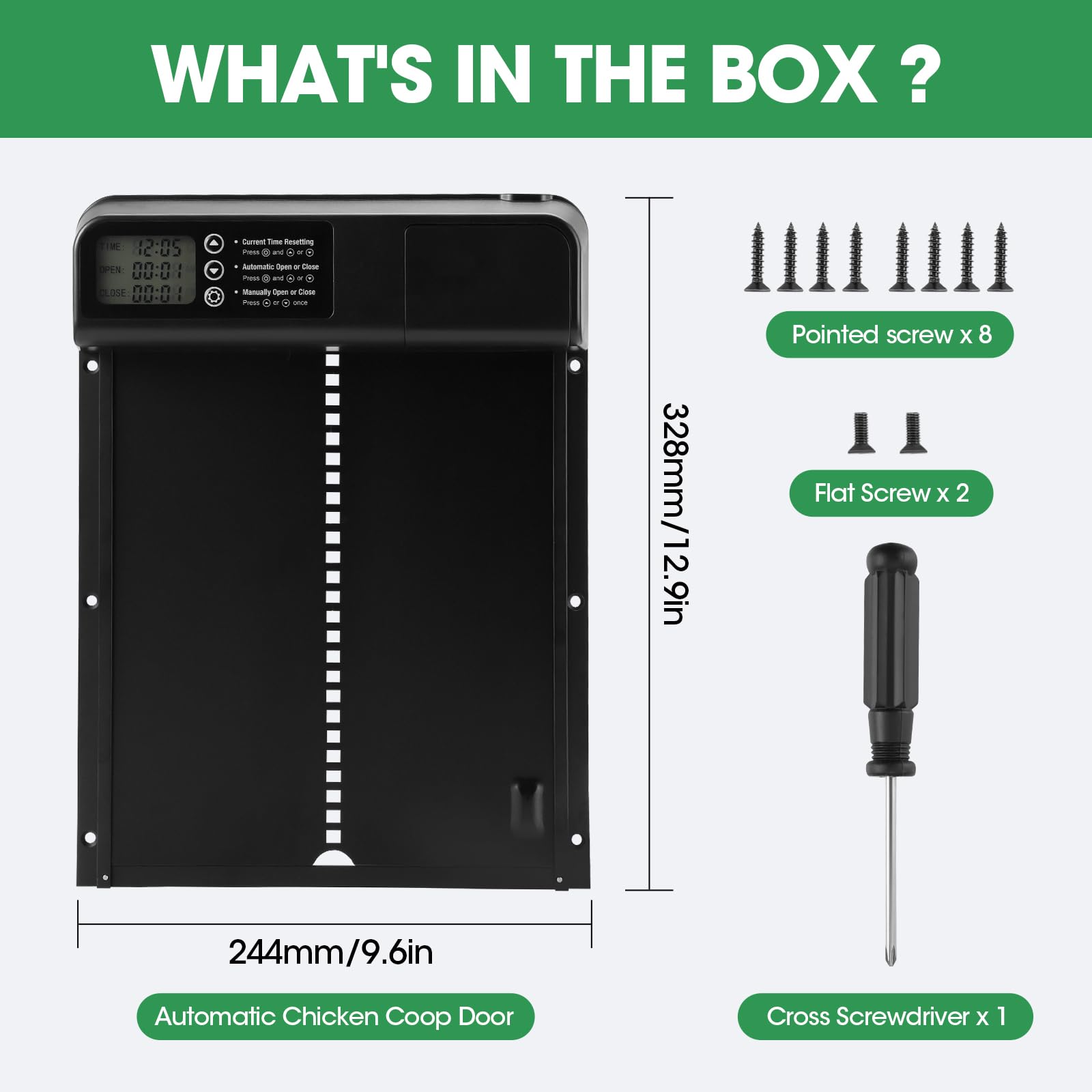 Porta Automatica Per Pollaio Con Timer - In Lega Di Alluminio, Anti-Pizzicamento, A Batteria - Foto 10