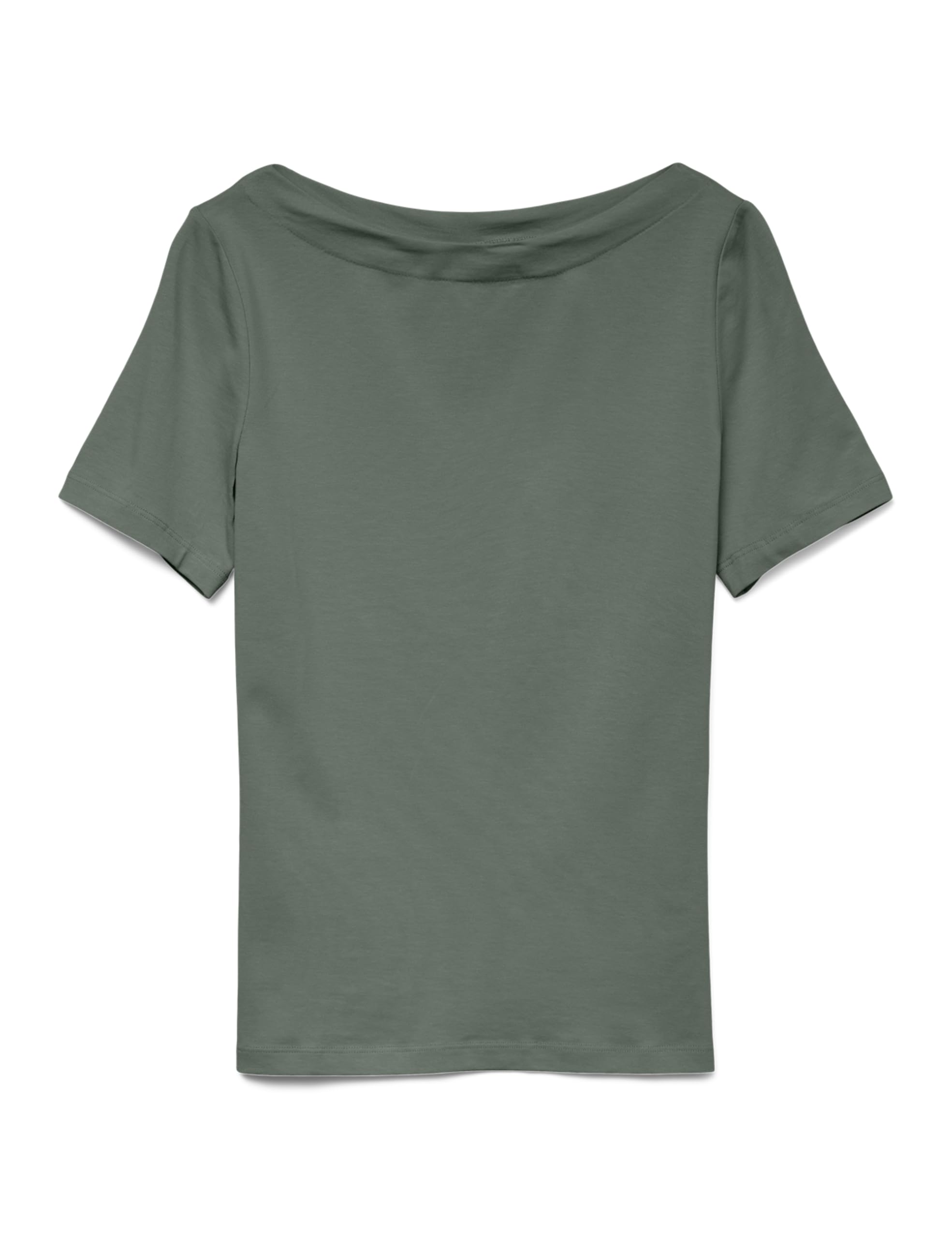 VERO MODA Damen Einfarbiges Stretch T-Shirt Basic Top Kurzarm Oberteil mit U-Boot-Ausschnitt VMPANDA