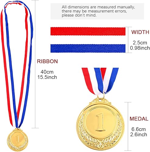 Miniatura 2 de Swpeet Metal Gold Silver Bronze Award Medals with Ribbon, Olympic Style Winner Medals for Kids Children's Events, Classrooms, Office Games and