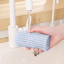 Esponja de espanador úmida e limpa, escova de limpeza de esponja, espanador para limpeza de persianas, vidro, ventilações, grades (cinza)