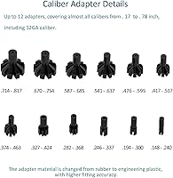 Vista 3 de Kit de mira láser de múltiples calibres, juego de puntero de punto verderojo para pistola de rifle calibre .177 a 12GA .78, 12 adaptadores, alcance