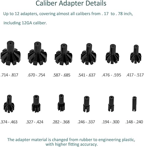 Miniatura 3 de Kit de mira láser de múltiples calibres, juego de puntero de punto verderojo para pistola de rifle calibre .177 a 12GA .78, 12 adaptadores, alcance
