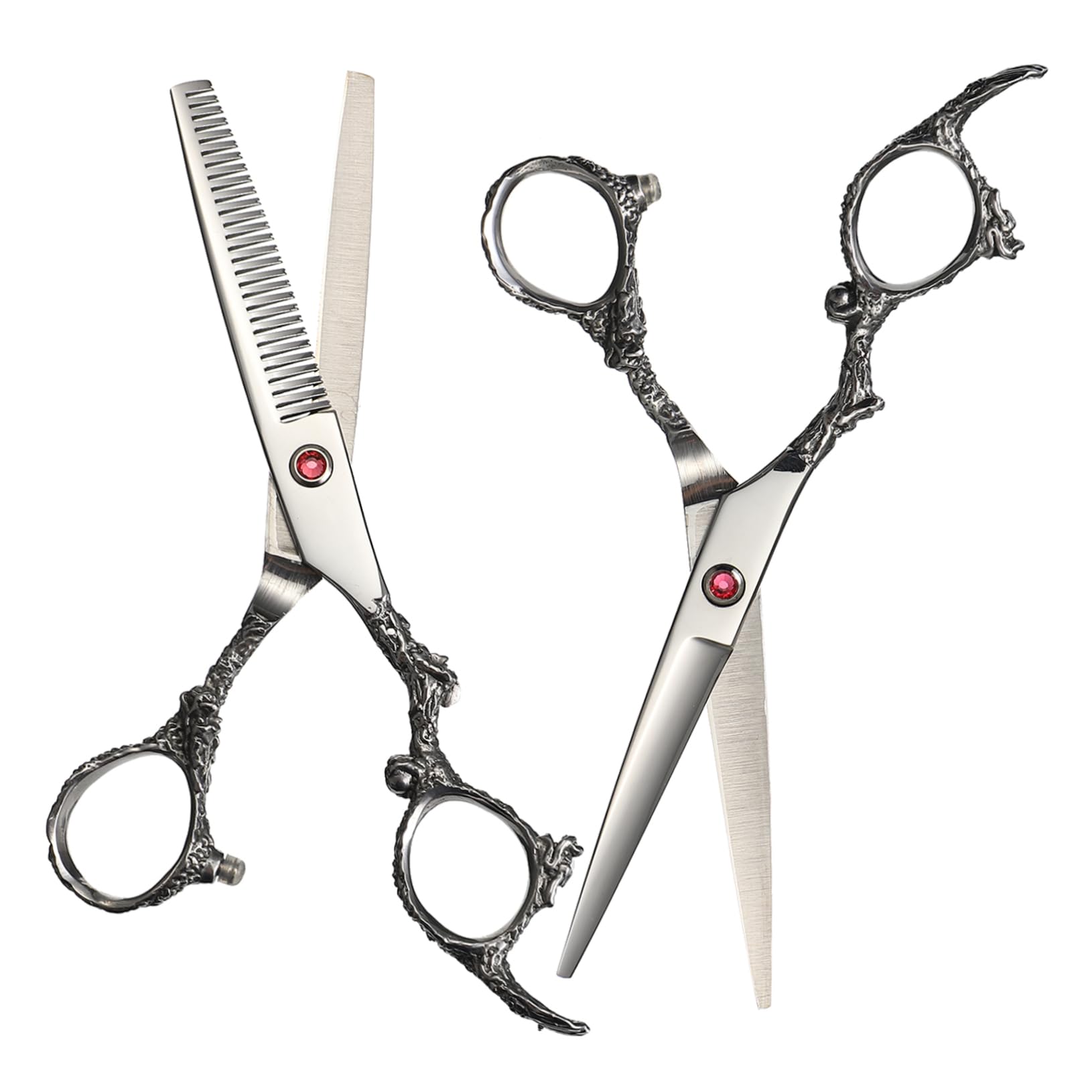 DOITOOL 2pezzi Forbici da Taglio per Capelli Forbici per Sfoltire in Acciaio Inox Forbice Professionali per Barbieri e Principianti
