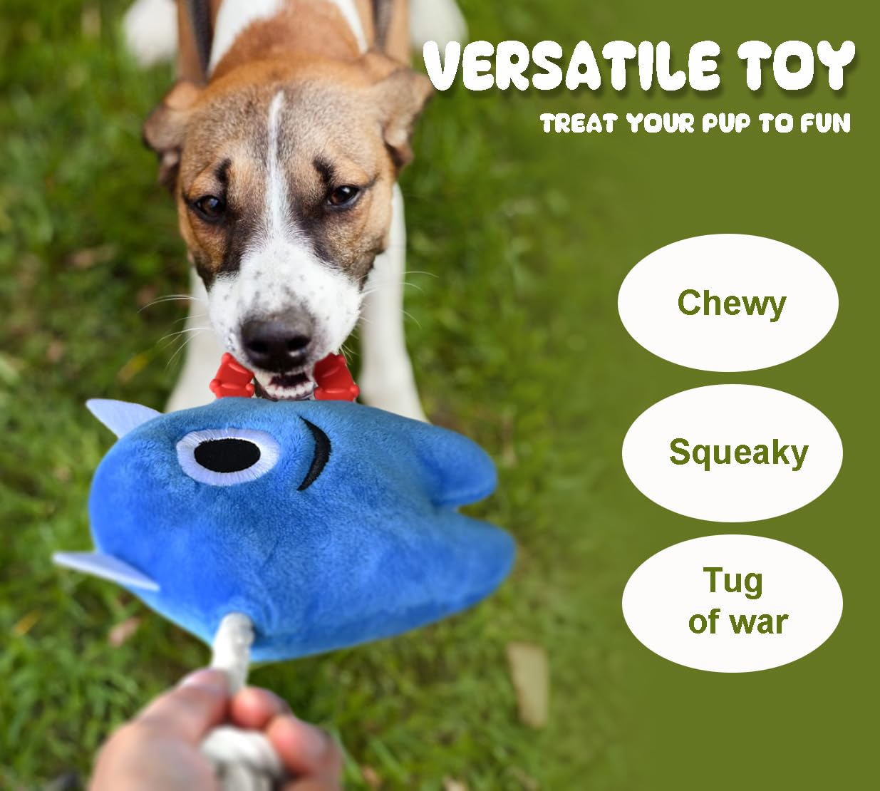 Onmygogo Large Dog Squeaky Chew Toys, Stuffed Plush Dog Toys Durable Tug of War Rope Toys Puppy Toys, Monster Toys(set of 2 - Image 4