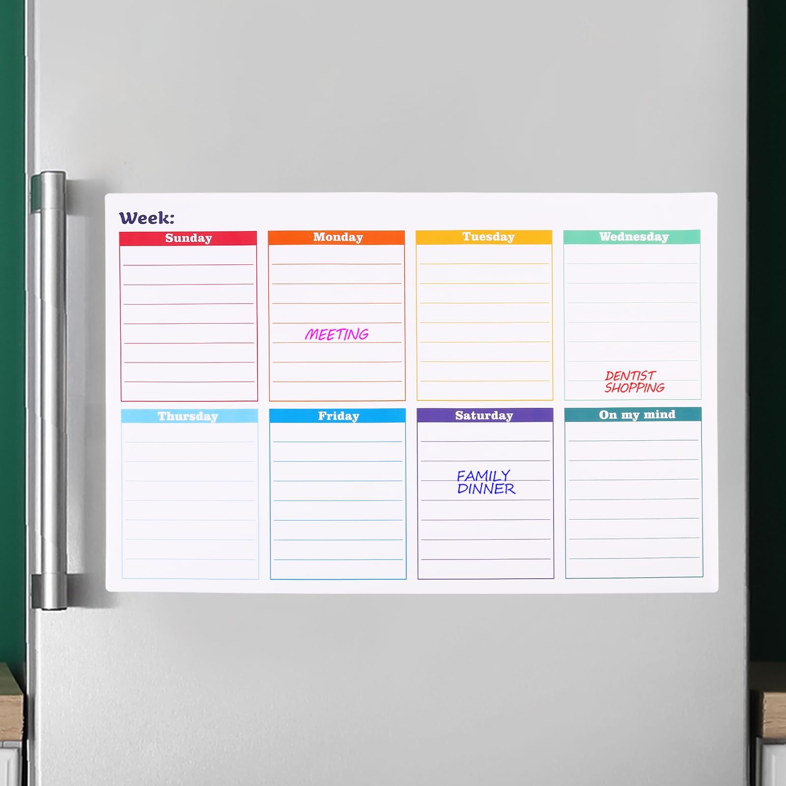 PATIKIL 16.9" x 11.8" Magnetic Chore Chart, 2 Pcs Dry Erasable Whiteboard Calendar Chart for Daily Home Schedule, White