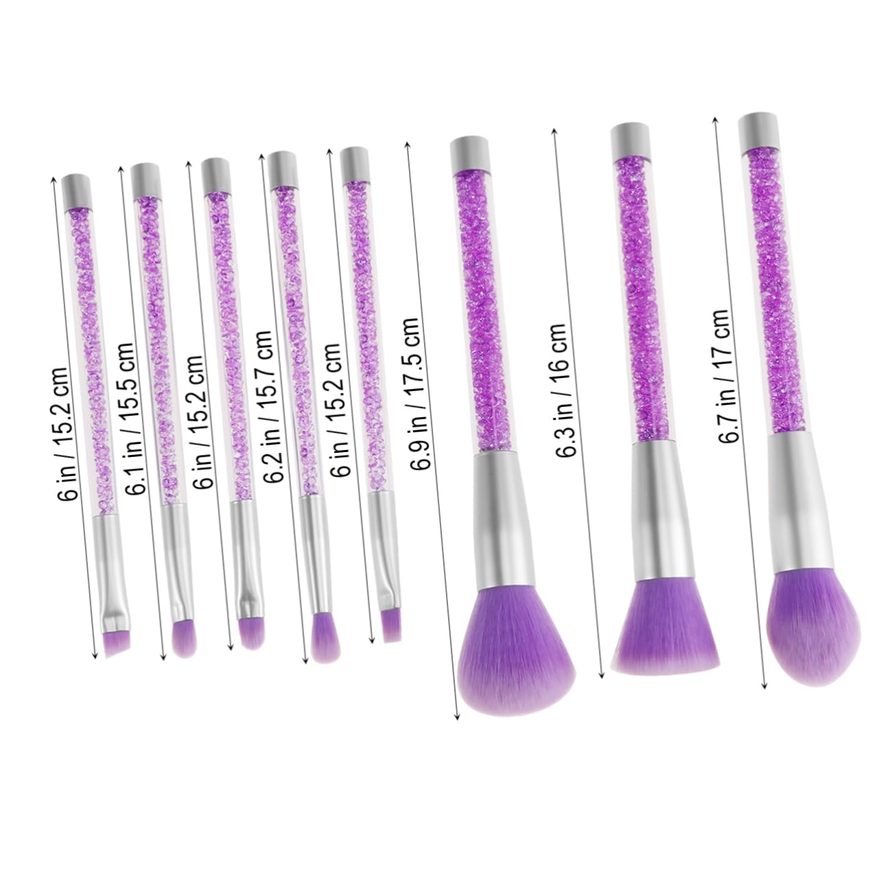 FOMIYES 24stücke Teiliges Make-up Pinsel Set Mit Transparentem Griff Und Kristallakzenten Für Damen Professionelles Kosmetik-set Für Gleichmäßiges Und Natürliches Make-up