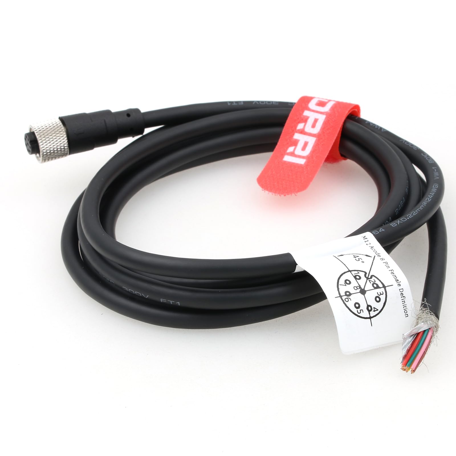 DRRI M12 8-Pins Female Sensor Connector to Fly Lead Waterproof Electrical Shield Cable for Automation Application (M12 8P Female Cable - Image 3