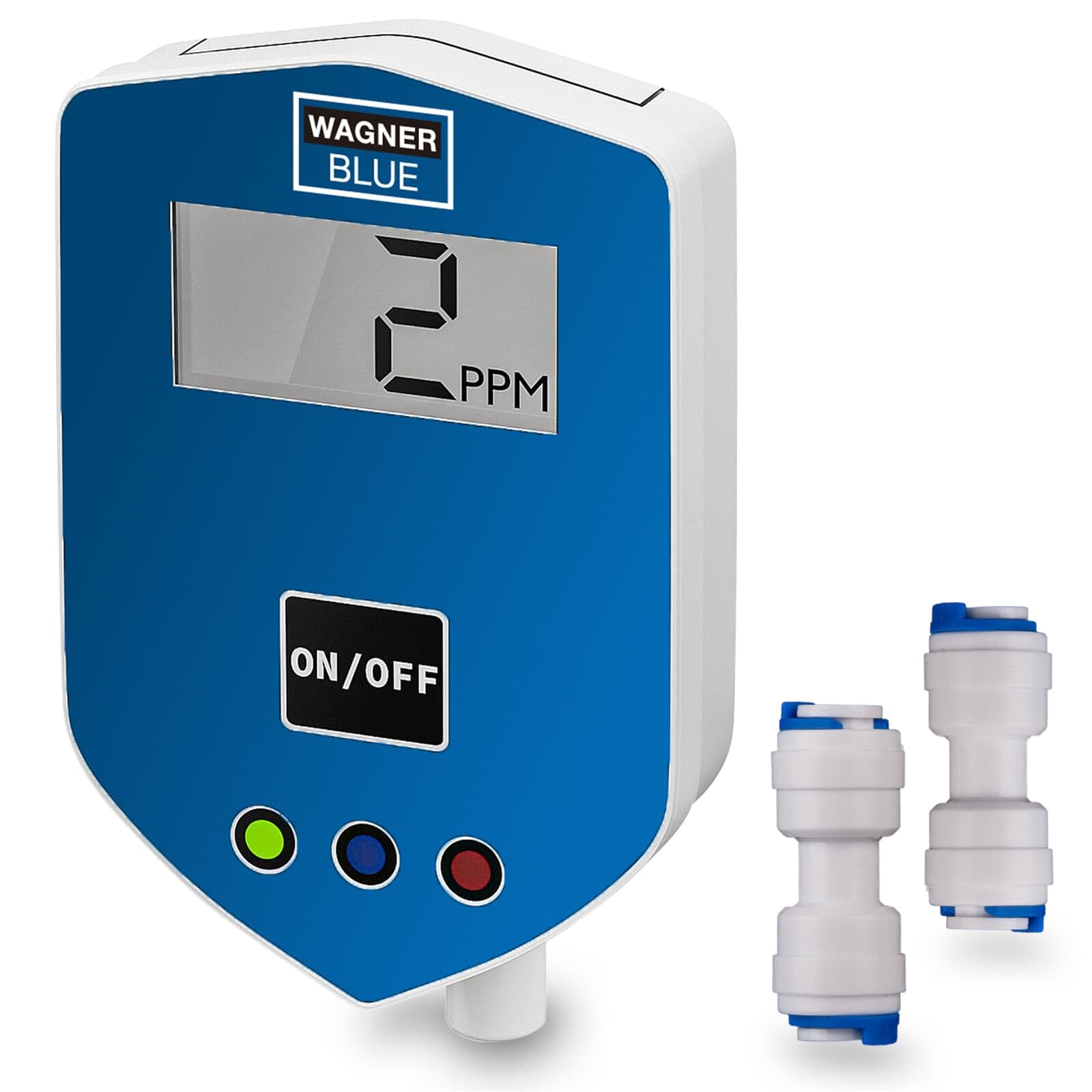 Wagner Blue Inline TDS-Messgerät digital | Misst präzise und dauerhaft den TDS Wert von Wasser | Bestens geeignet für Umkehrosmoseanlagen am Aquarium