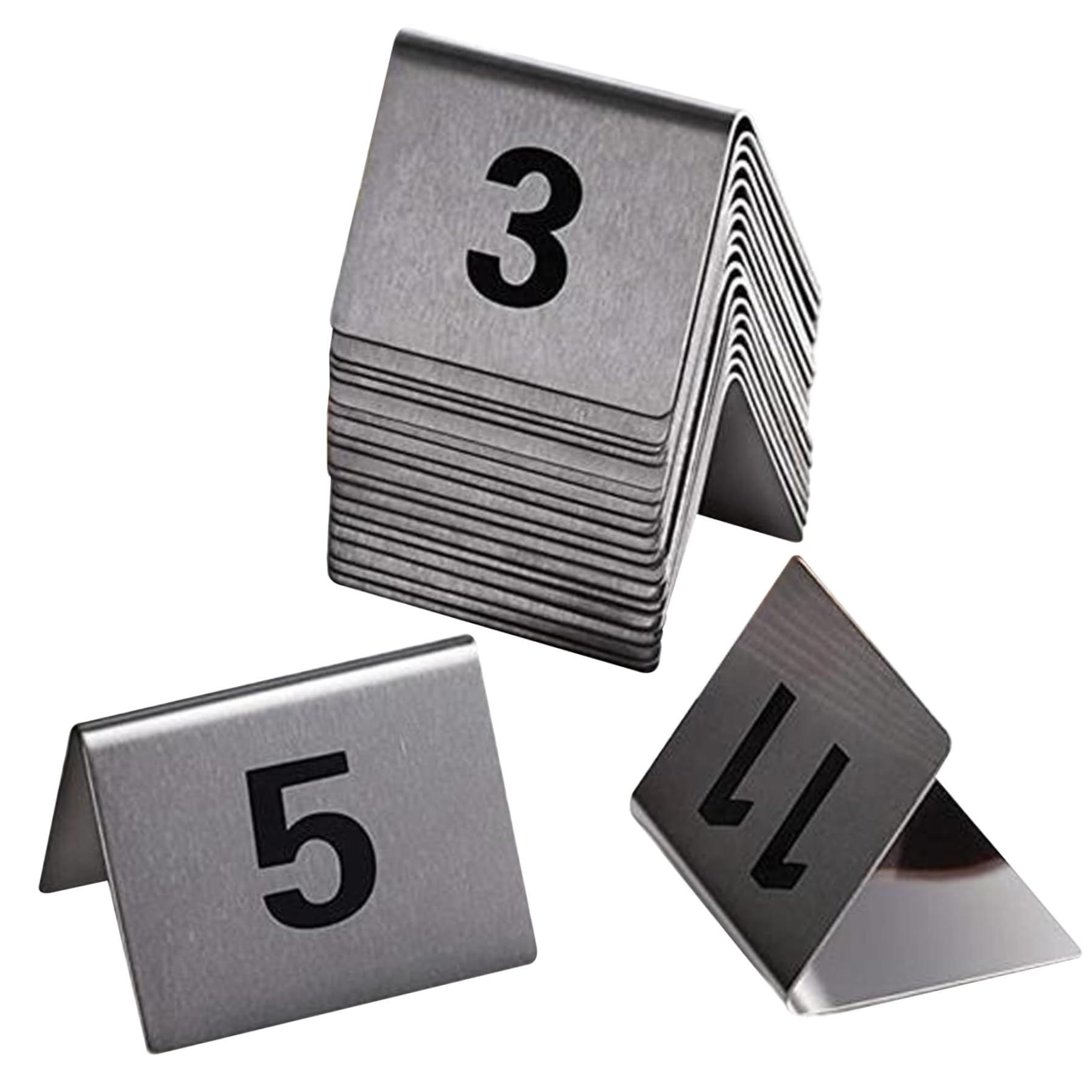 Xdyyjrasa Table Numbers - 1-15 Stainless Steel Tent Style Restaurant Numbers, for Wedding Reception Cafes Bars Party Banquets