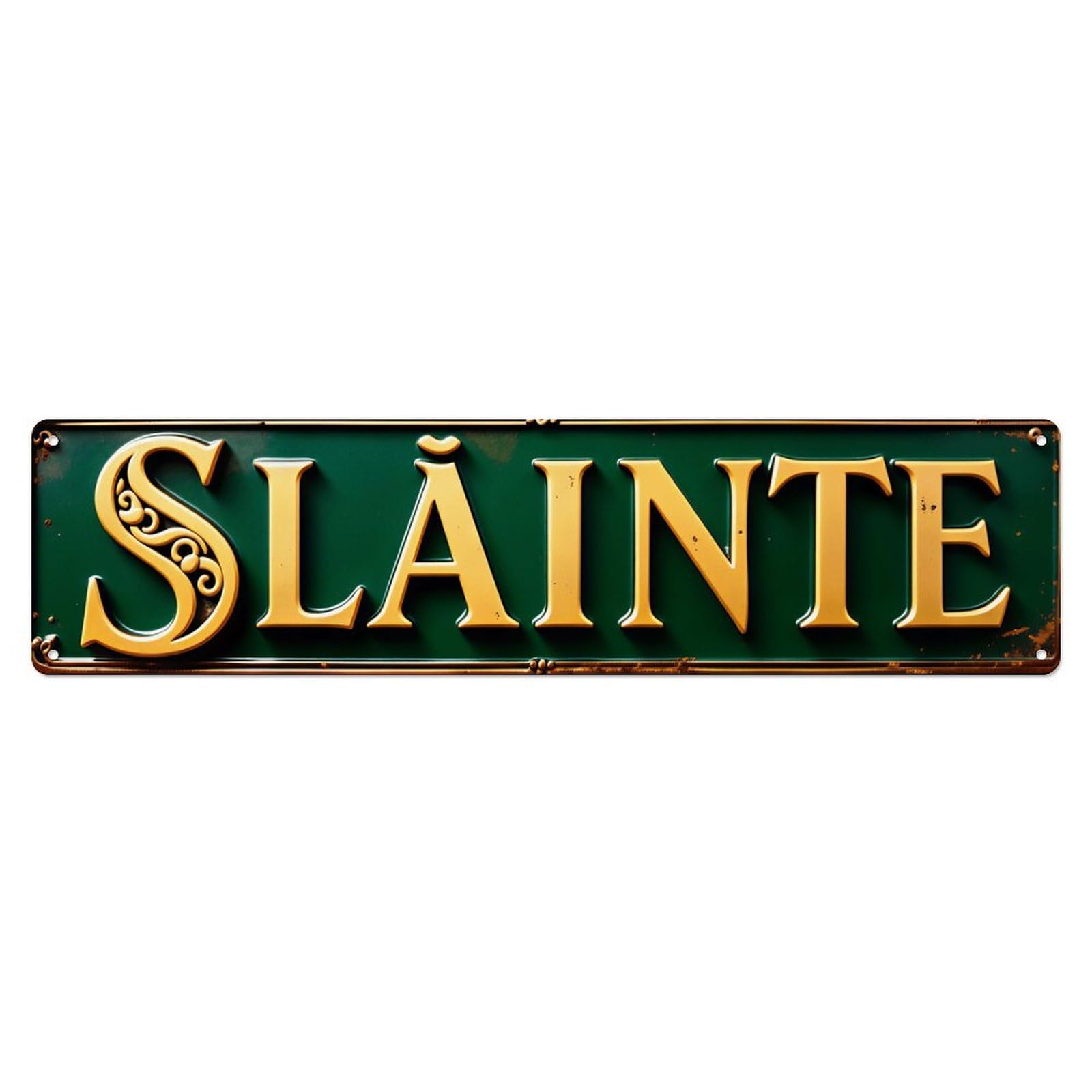 Ldfuieksufg Style Slainte Irish Blessing Wall Decor Sign Vintage Aluminium Metal Sign, Retro Wall Decor For Home, Bar, Garage & Farmhouse 10 * 40Cm