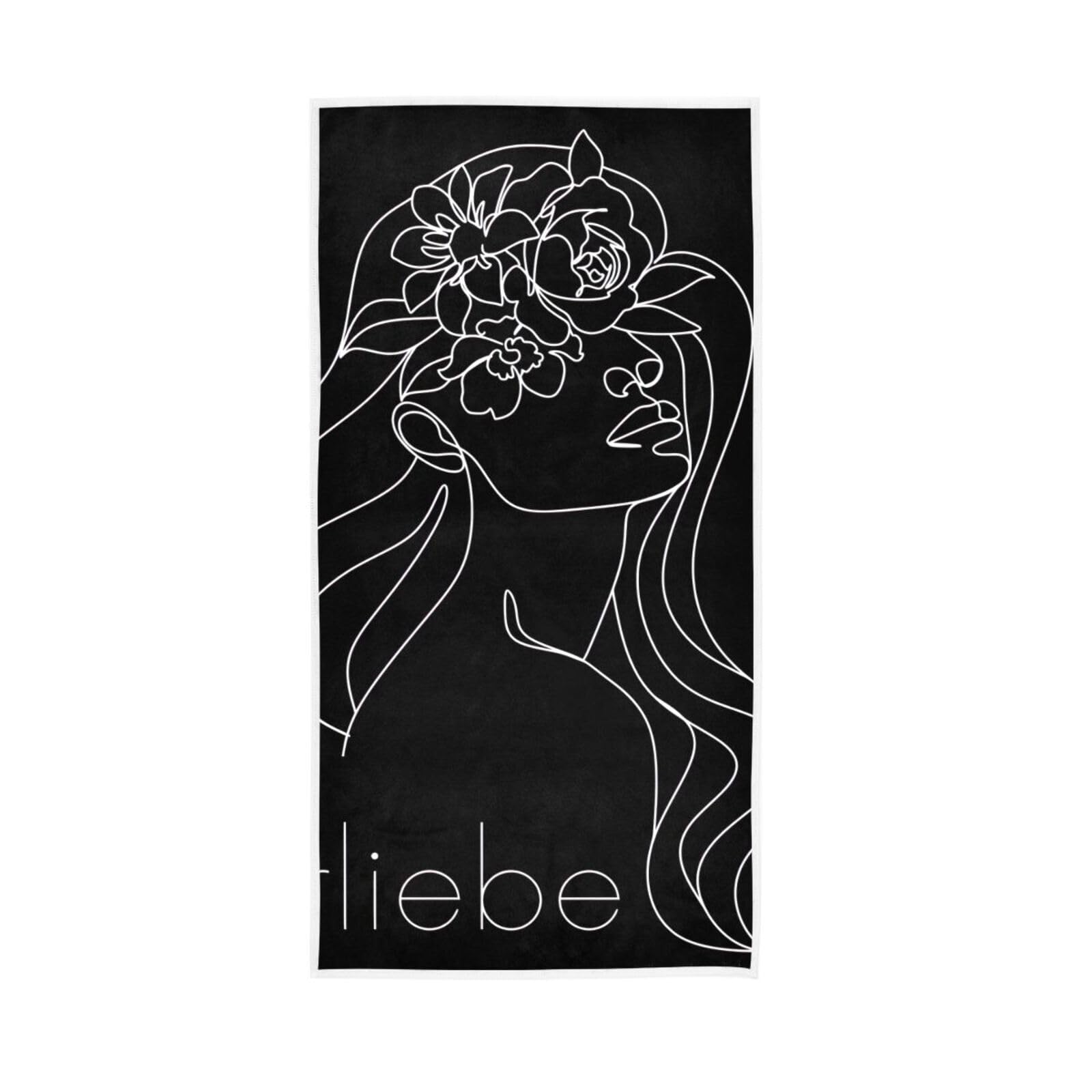 LSRCPD Beautiful Woman Bathroom Towels, 15 x 30 Inches, Spa Towel Hand Towels for Bathroom