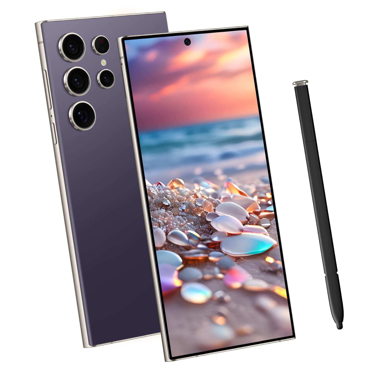I24 Ultra 5G Smartphone, 6+256GB Unlocked Phone, Android 13.0, 48+108MP Zoom Camera, Mobile Phone with Build-in Pen,Long Battery Life 6800mAh, Dual SIM, 6.8“ HD Screen,5G/4G Phone (Deep Purple)