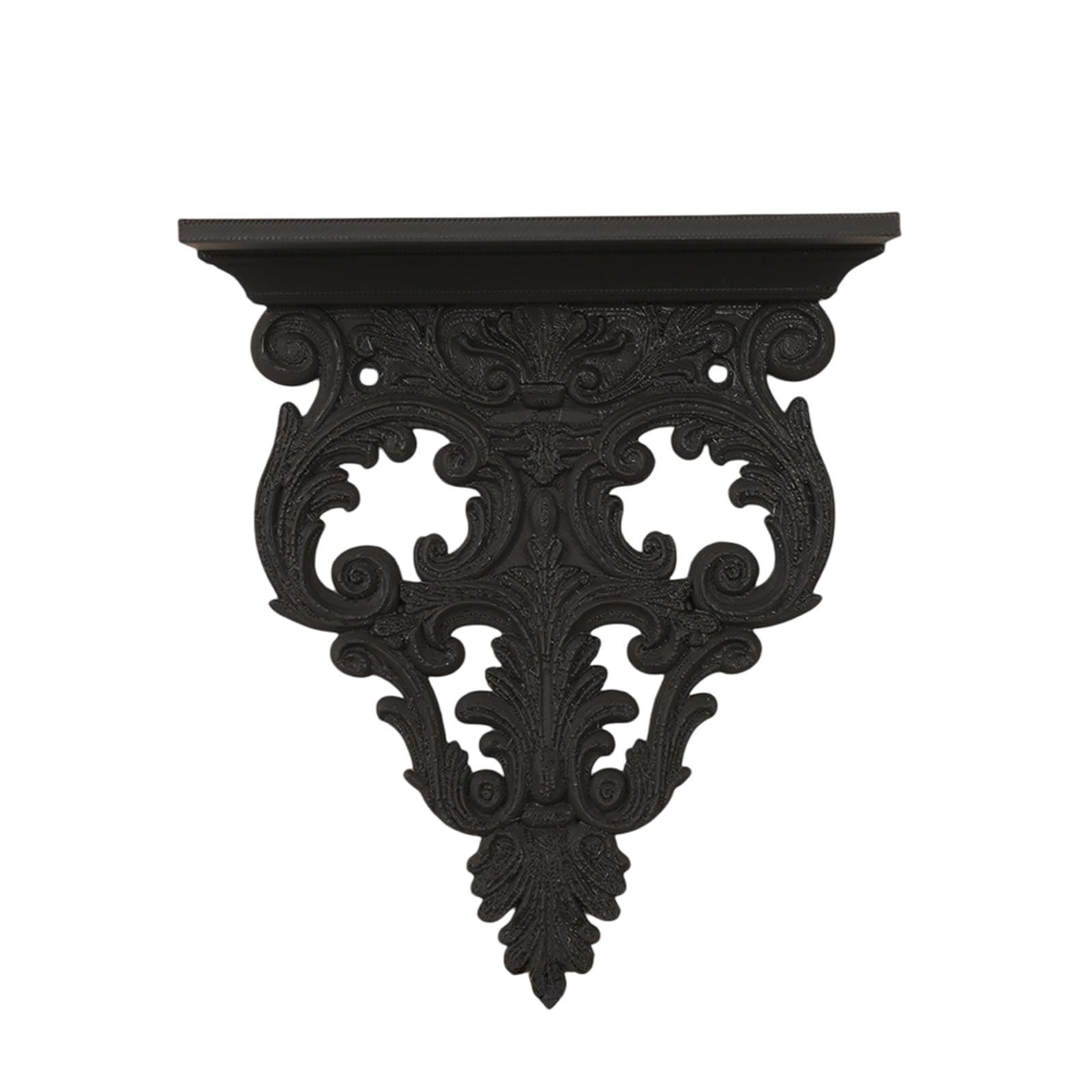 ESSECMBS Wall Hanging Display Rack Black Vintage Gothic Openwork Carved Wall Mounted Shelves for Living Room Bedroom (Black, 16 * 13.7 cm/ 6.3 * 5.39 inches)