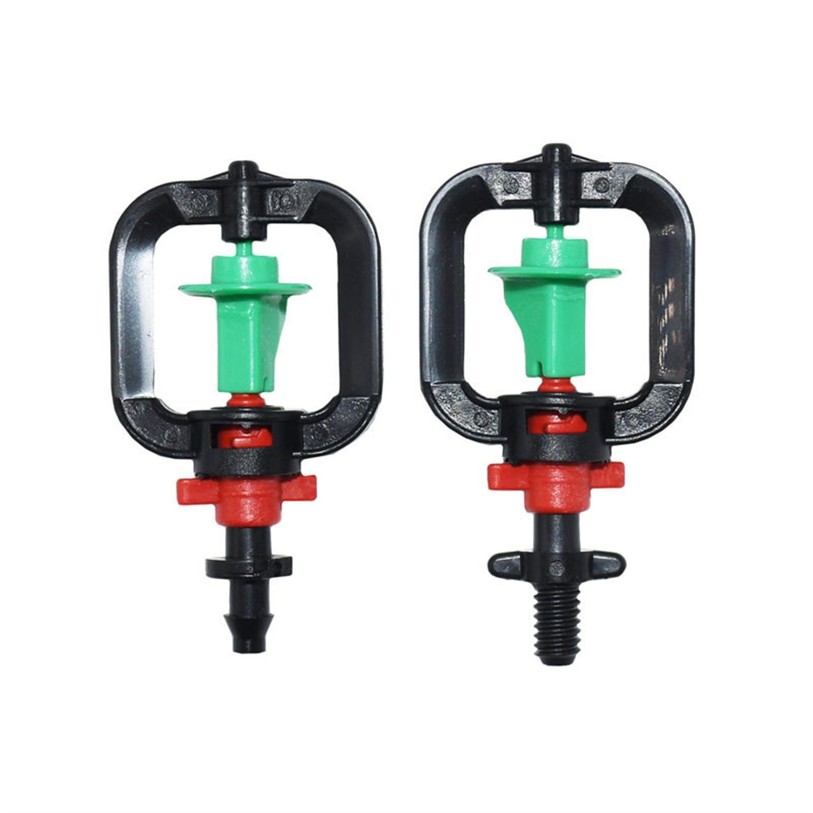 Irrigazione di Giardinaggio irrigata Garden Microjet Sprinkler Greenhouse Hanging Roting Micro Ugello Micro con spinata 1/4 "6mm Connettore filettato da 6 mm 100pcs (Color : Threaded)