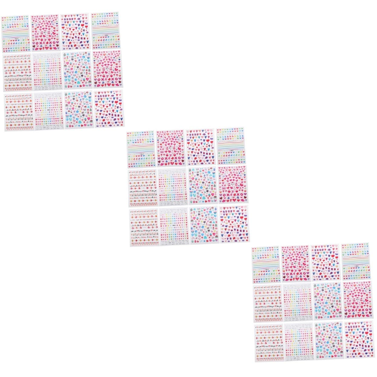 ABOOFAN Juego De 3 Calcomanías Para Uñas Con Forma De Corazón Para Labios Y Labios De San Valentín Para Uso Doméstico Y De Salón 12 Hojas X 3