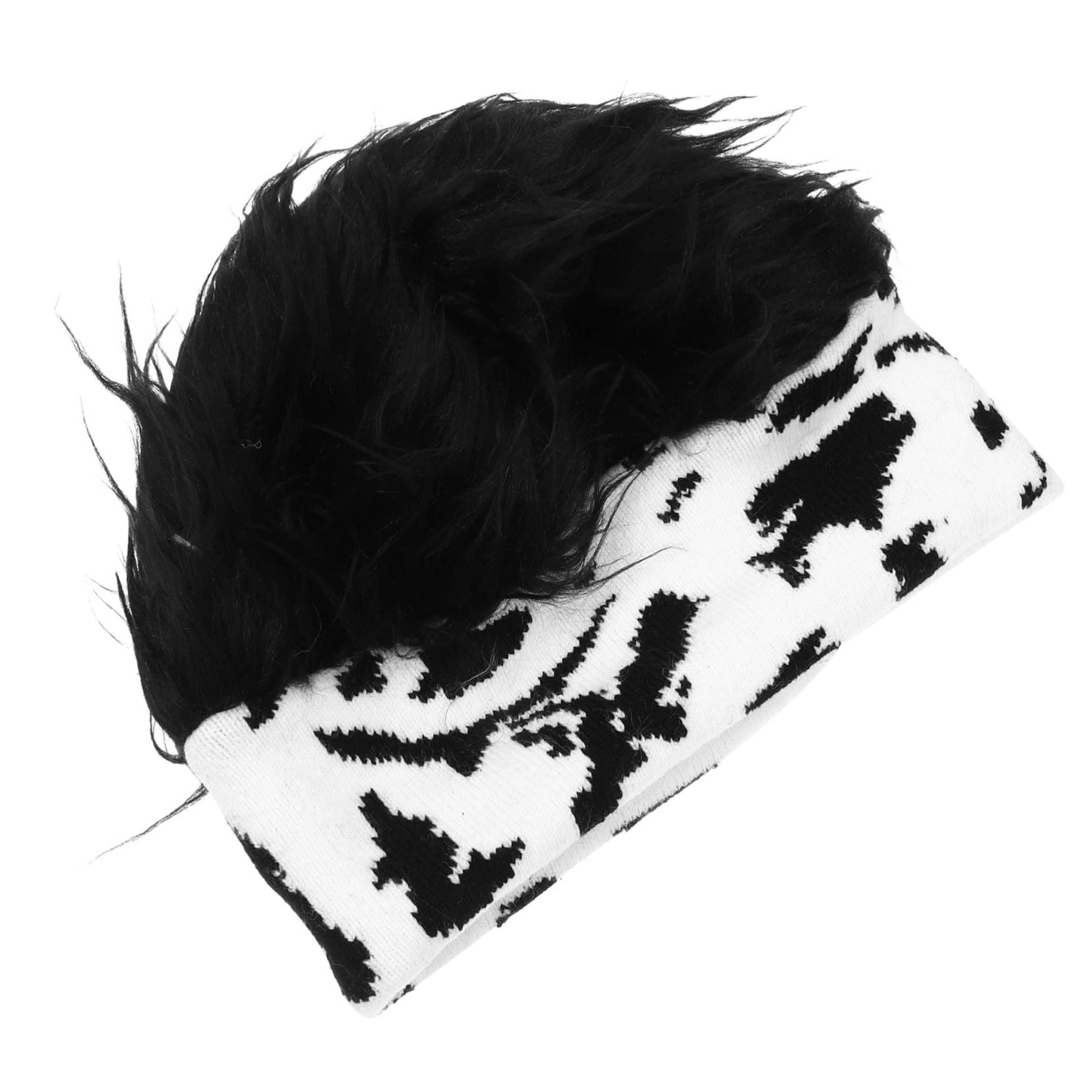 FOMIYES Color Block Knit Wool Cap Funny Adult Hat for Women Men Newsboy Hat for Party Black