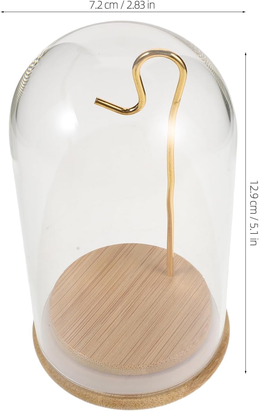 Toddmomy Small Glass Dome Display Case with Base for Pocket Watch
