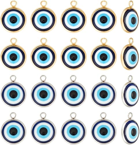 arricraft 20 dijes de mal de ojo, dije de mal de ojo, dije de cuentas de resina azul para hacer collares, pulseras y joyas