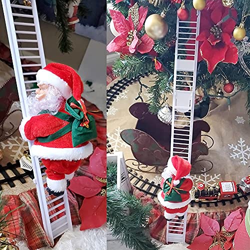 SKJJL Scala LED con Babbo Natale, Babbo Natale su Scala con Luci LED