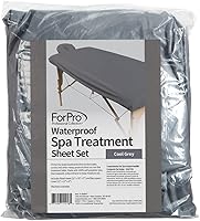 Vista 2 de ForPro Professional Collection Funda impermeable para mesa de masaje, juego de sábanas protectoras para mesas de masaje, lavable a máquina, incluye