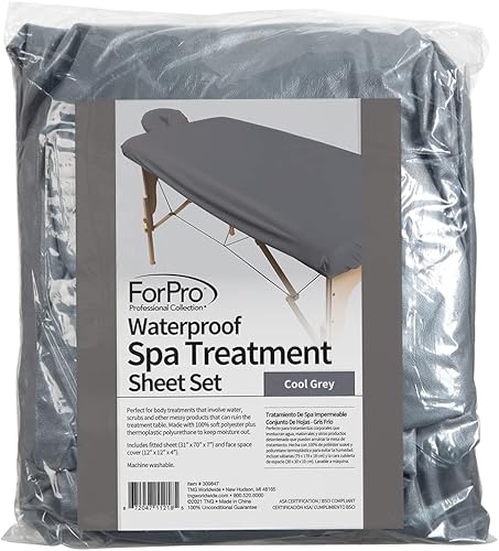 Miniatura 2 de ForPro Professional Collection Funda impermeable para mesa de masaje, juego de sábanas protectoras para mesas de masaje, lavable a máquina, incluye