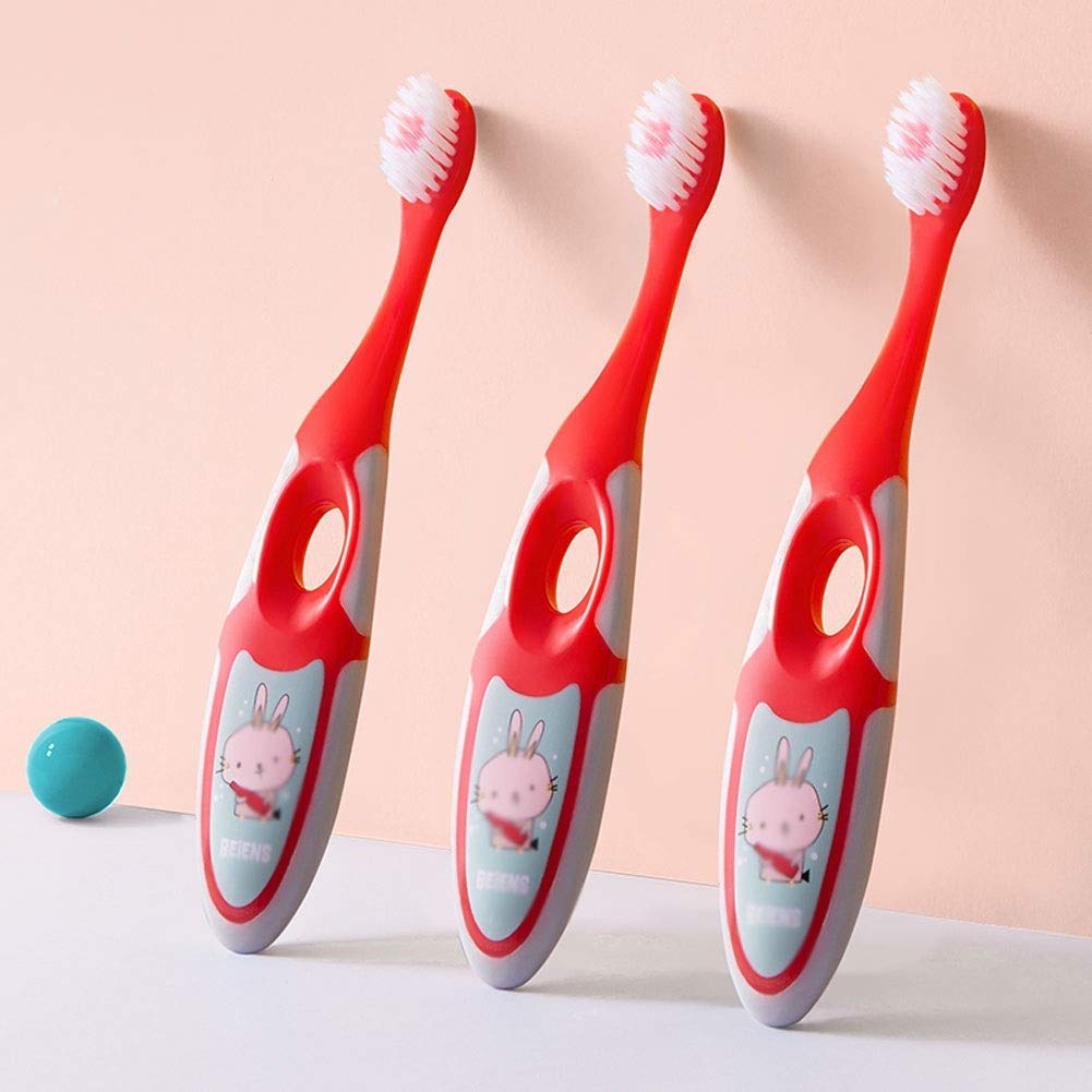 Cura Orale Spazzolino da Denti per Bambini con setole morbide, spazzolino Manuale per sorrisi Luminosi e Denti e Gengive sani, Confezione da 3 spazzolini per Bambini dai 3 ai 6 Anni Regalo