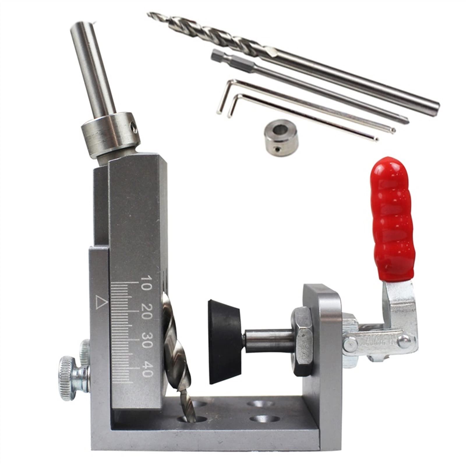 Fast Clamping Pocket Hole Jig Kit System with 9mm Drill Bit Set Carpenter Woodworking Tools Kit(Quick Clamping)