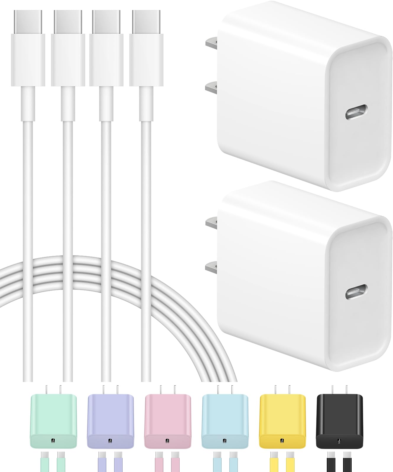 iPhone 16 15 Charger Fast Charging USB C Charger Block 2-Pack Type C Charger iPhone 16 Charger 6FT Cord for iPhone 16/16 Plus/16 Pro/16 Pro Max/iPhone 15/iPhone 15 Pro/iPhone 15 Pro Max,Samsung