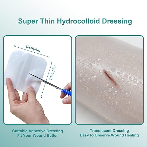 Miniatura 5 de Niceful - 5 paquetes de apósito de espuma de silicona sacra de 9 x 9 pulgadas, 10 paquetes de apósitos hidrocoloides, vendajes de espuma