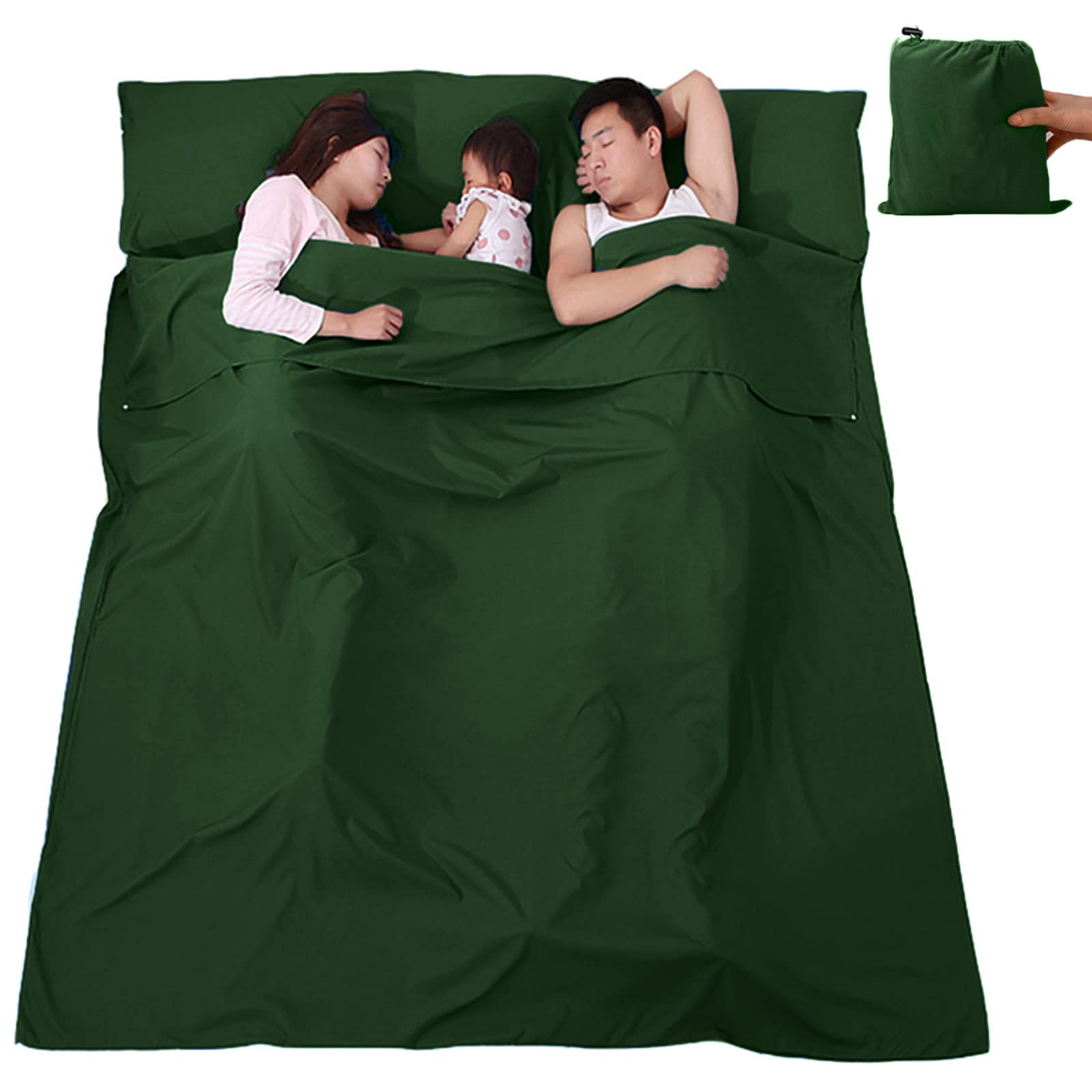 V VILISUN Sleeping Bag Liner, Lightweight Portable, Soft Travel and Camping Sheet, with Compact and Carry Bag, for Travel, Hotel