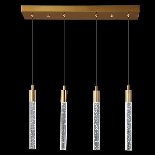 Iluminación moderna para isla de cocina, lámpara colgante de isla de cocina, regulable, LED, acabado de latón dorado, mini iluminación colgante,