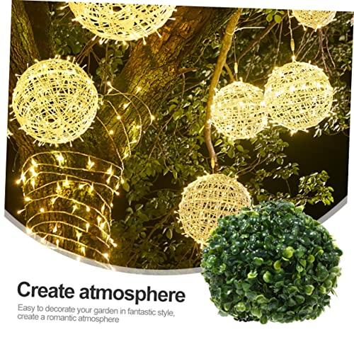 Lampe solaire boule de rotin fleur idéale pour décorer et baliser vos allées - 5