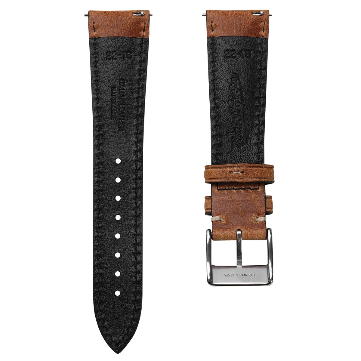 WatchGecko Bracelet de montre en cuir Vintage Highley | Bracelet de montre en cuir italien authentique certifié, élégant et résistant, rembourré pour plus de confort