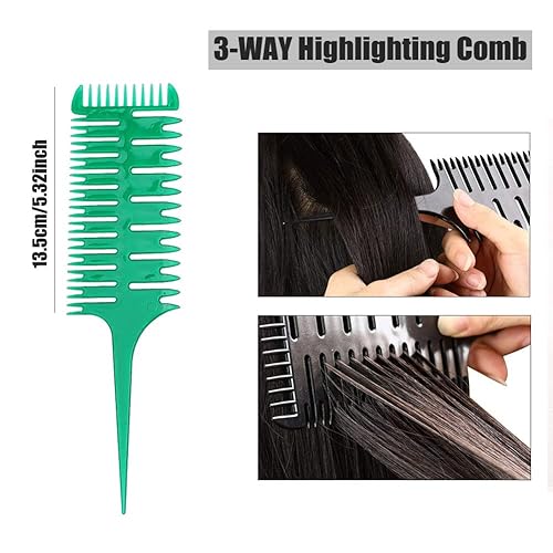 Miniatura 4 de Peine de peinado profesional, resaltando la cola de rata, peine de teñido de cola de rata, peine de teñido de aluminio para el hogar, estilista,