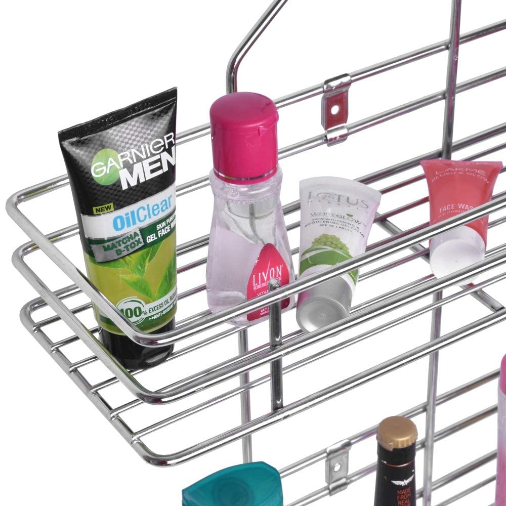 Swadhin Stainless Steel 3 Layer Hanging Shower Caddy Shower Rack Shower Hanging Shelf Bathroom Storage Organizer Basket Holder for Shampoo Conditioner Soap Bath Accessories Shower Caddies 1