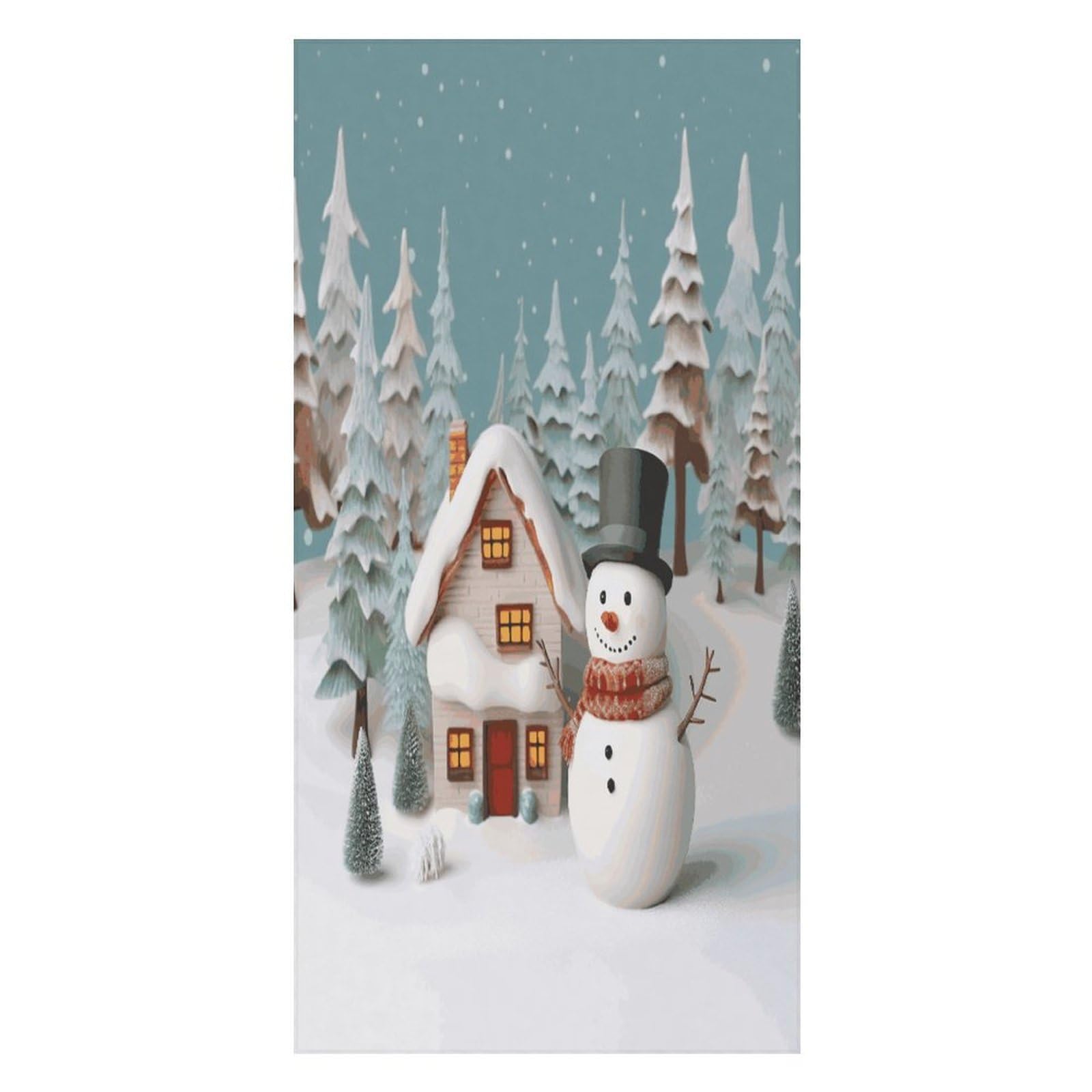 Adfgyerh Unisex Style Snowman And Village Bath Towels Beach Towel Lightweight Quick Dry, Bath Towel For Travel Sports Pool Swimming Bath Camping Yoga Adults160x80cm