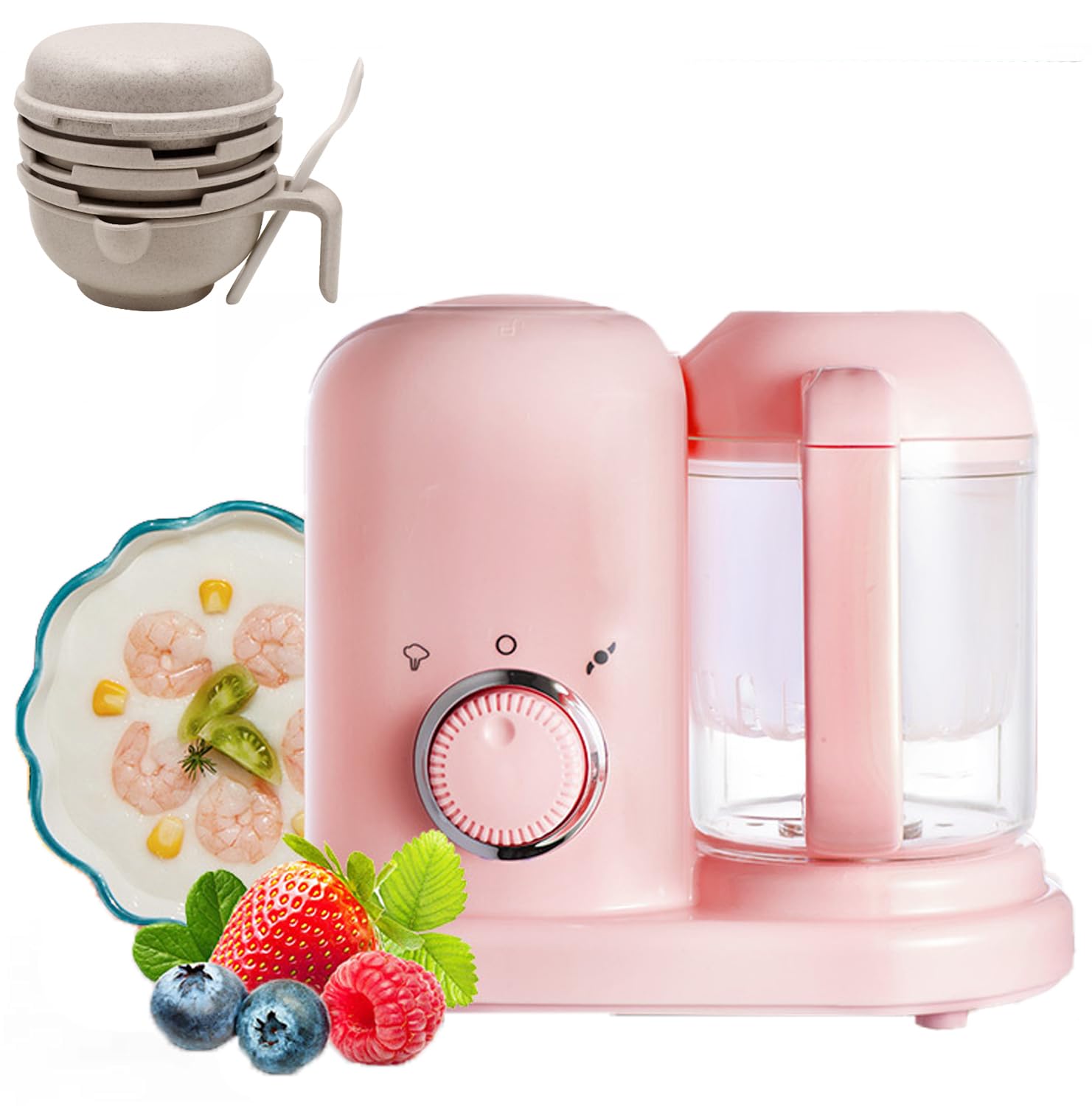 XTECH Baby Food Maker with 6Pcs Baby Food Bowl Set, 4 In 1 Baby Food Processor and Steamer, Baby Blender, Multifunctional Baby Puree Maker, All-In-One Auto Cooking, Dishwasher Safe, Easy Clean