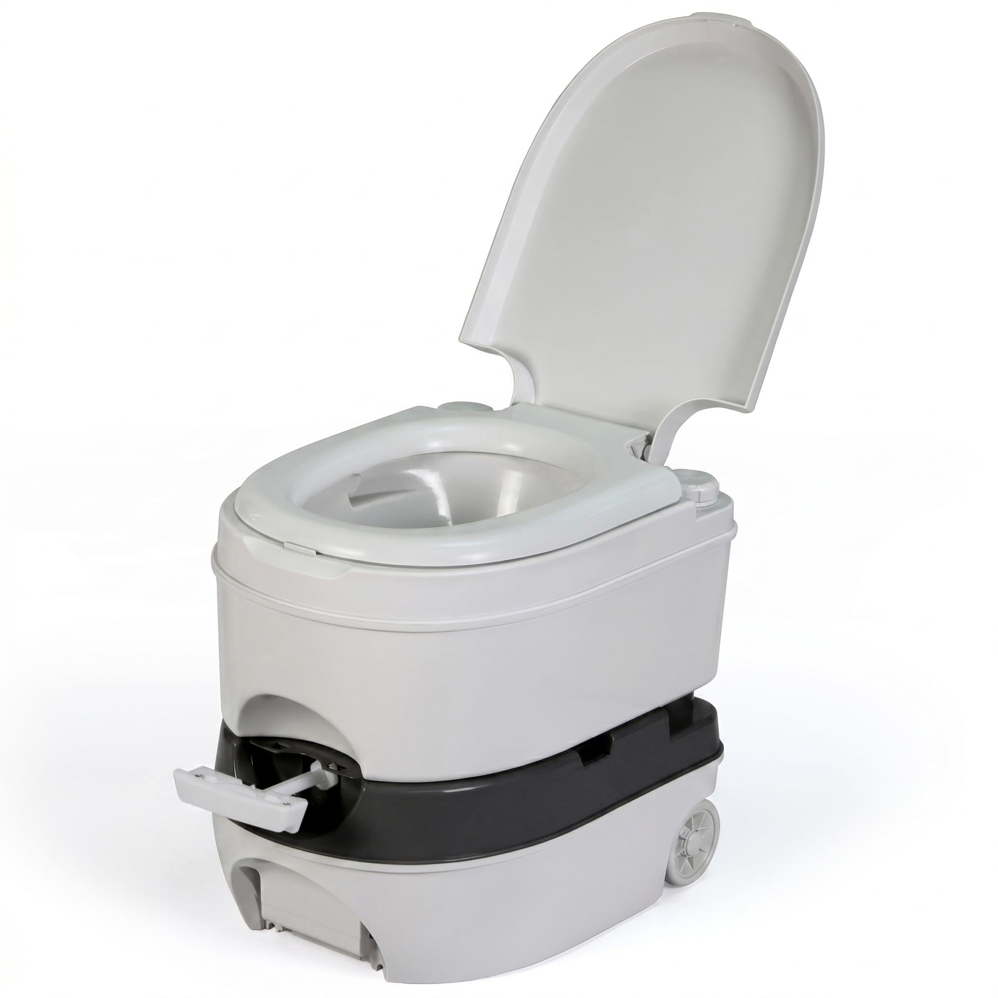 briebe Camp WC Inodoro Portátil Químico con Ruedas Adultos Potty 24L Camping, Camper, Auto Caravana, Water con Cisterna Descarga Agua 20L, Válvula Drenaje sin Fugas, Fácil Limpiar y Vaciar WC1196G