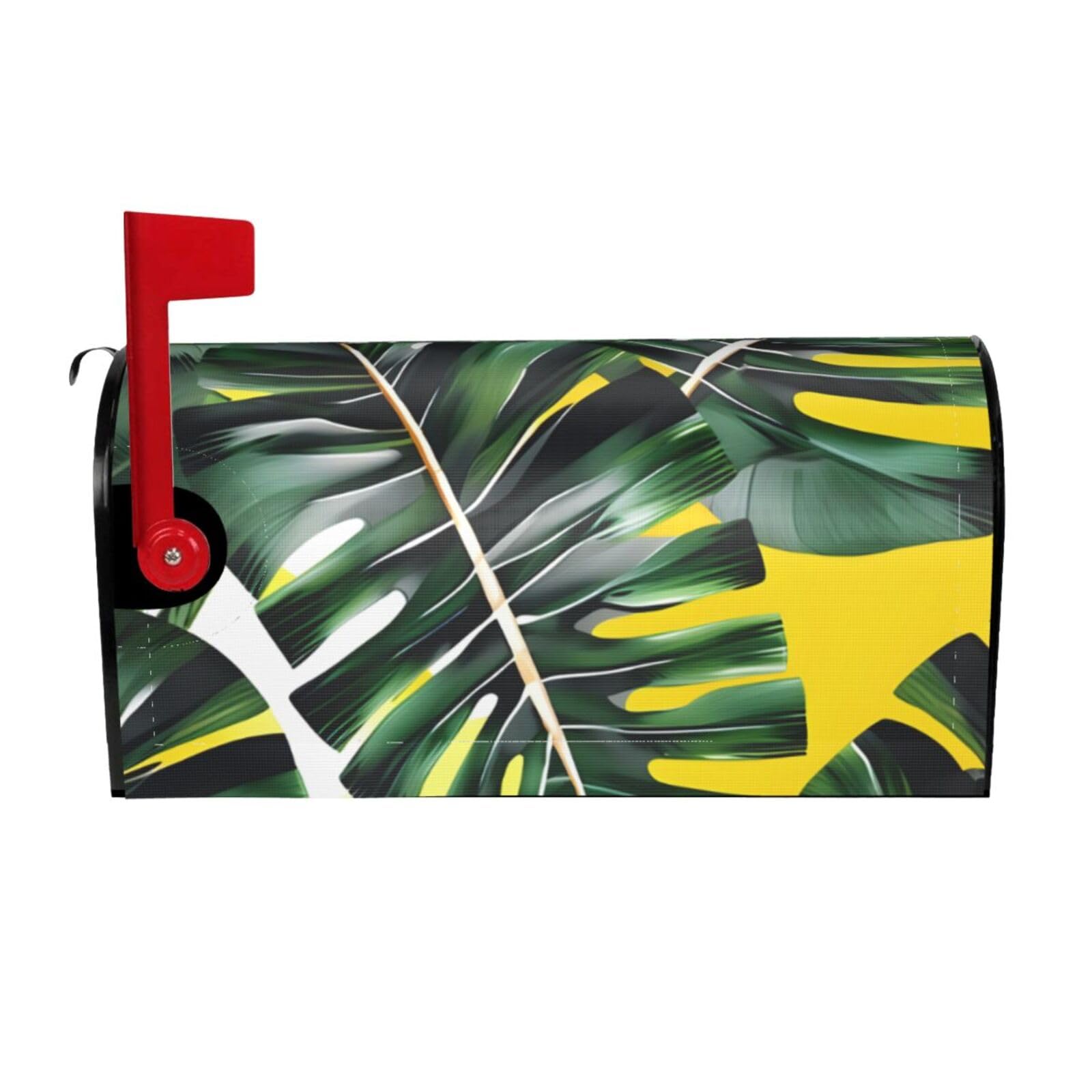 Tropical Banana Palm Leaves Print Mailbox Cover Wraps Post Letter Box Cover Decor For Outside Garden Yard Farmhouse Home