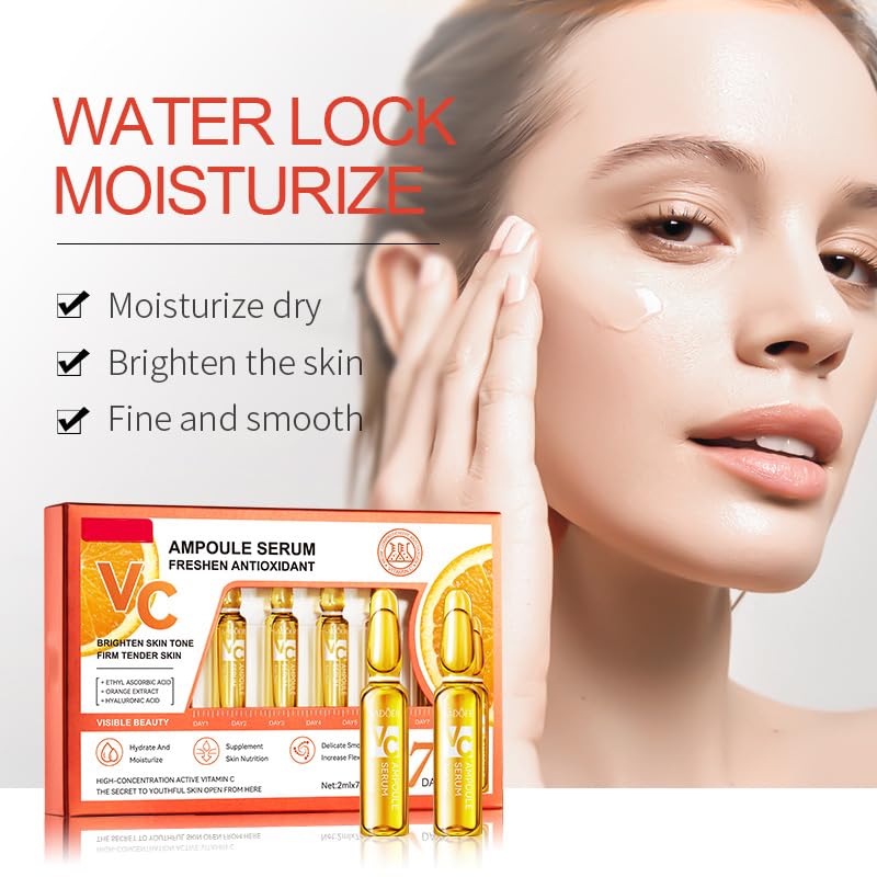 Miniatura 3 de Suero facial con vitamina C al 23%  Iluminador, reafirmante, hidratante, corrección de manchas oscuras y suero de células madre antienvejecimiento